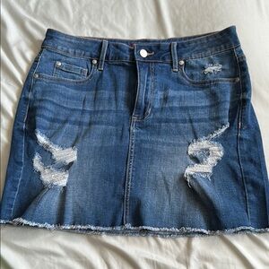 Guess Denim Distressed Skirt